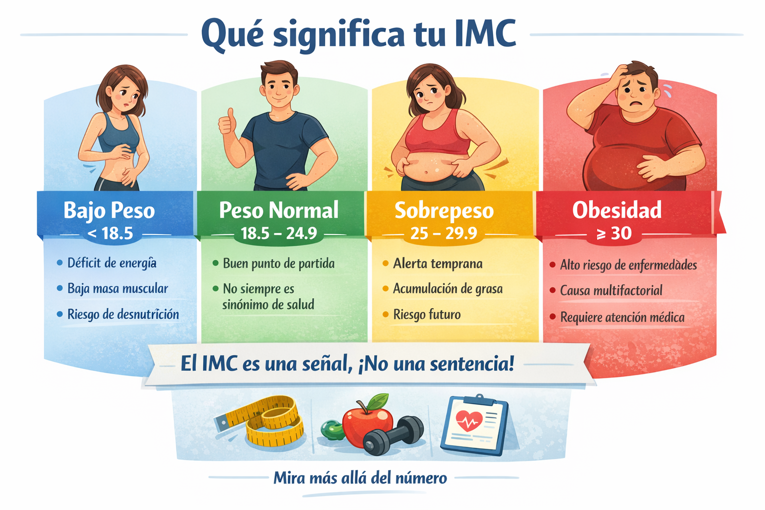 interpretación del resultado de IMC según categorías de peso